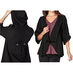 XCVI Sweeping Cape Jacket in Black – Effortless Chic and Warmth NWT!